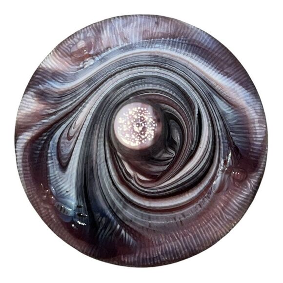 Vintage Purple Slag Malachite Glass Honey Pot w/ Lid Bee Pattern EUC - Picture 6 of 10